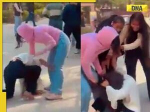 Viral video: Ruckus at Noida college as two young women pull each other’s hair, slap in violent fight, WATCH